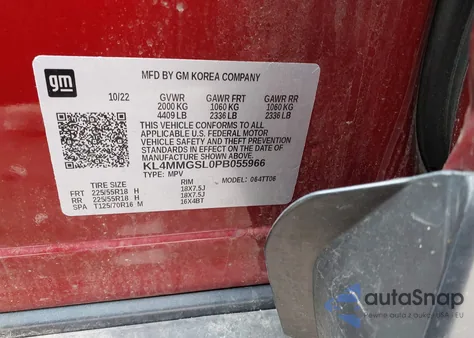 2023 Buick Encore Gx Essence из США, поврежденный, VIN KL4MMGSL0PB055966